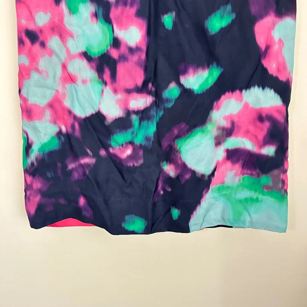 Kate Spade Sleeveless Dress Tye Dye Watercolor Print V Neck Back Zip‎ Size 8 - Picture 3 of 12
